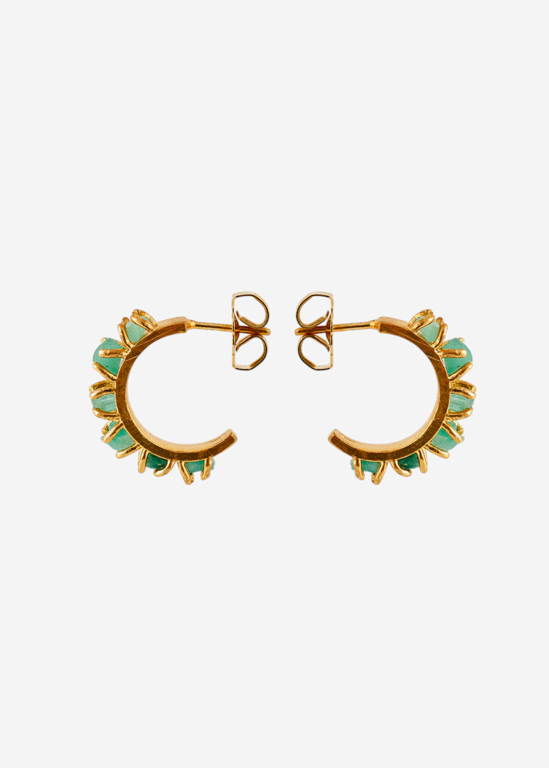 Gold-plated Tennis Hoop Earrings