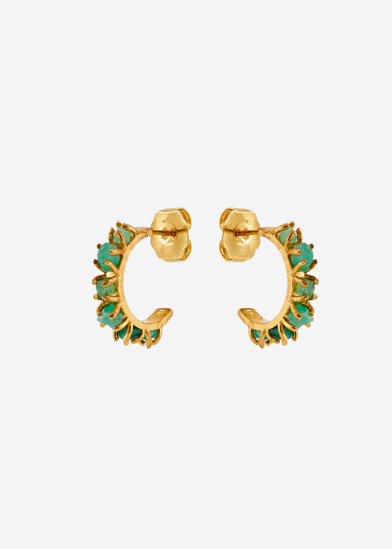 Gold-plated Tennis Hoop Earrings