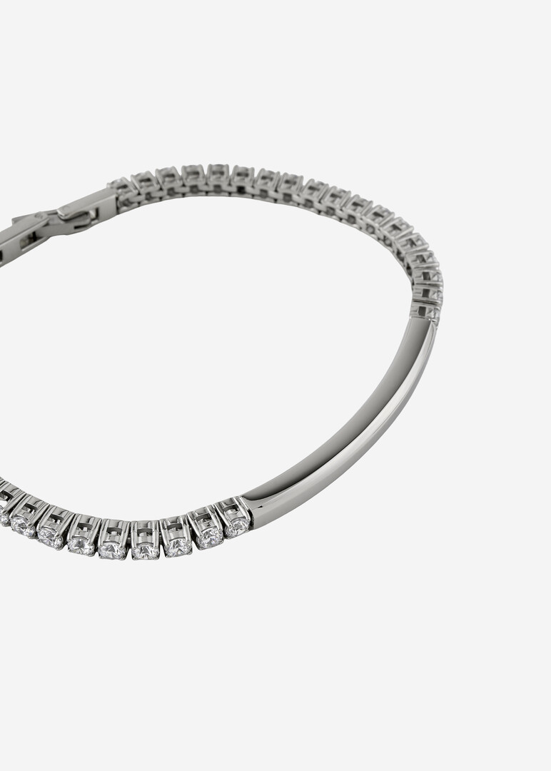 steel bracelet with cubic zirconia AVANTGARDE