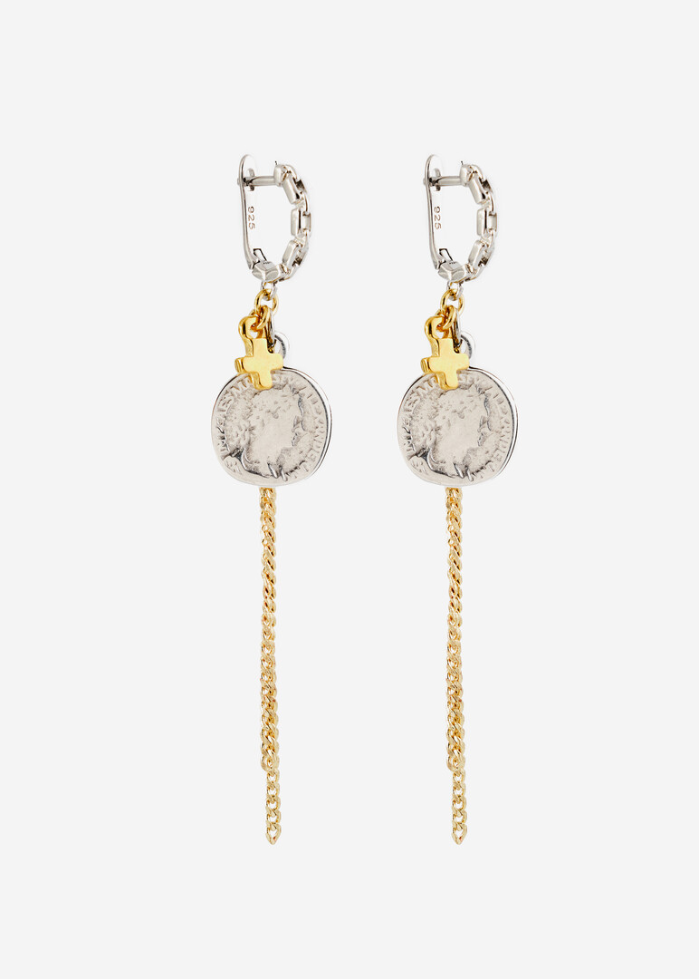 биколорные серьги Antique new
