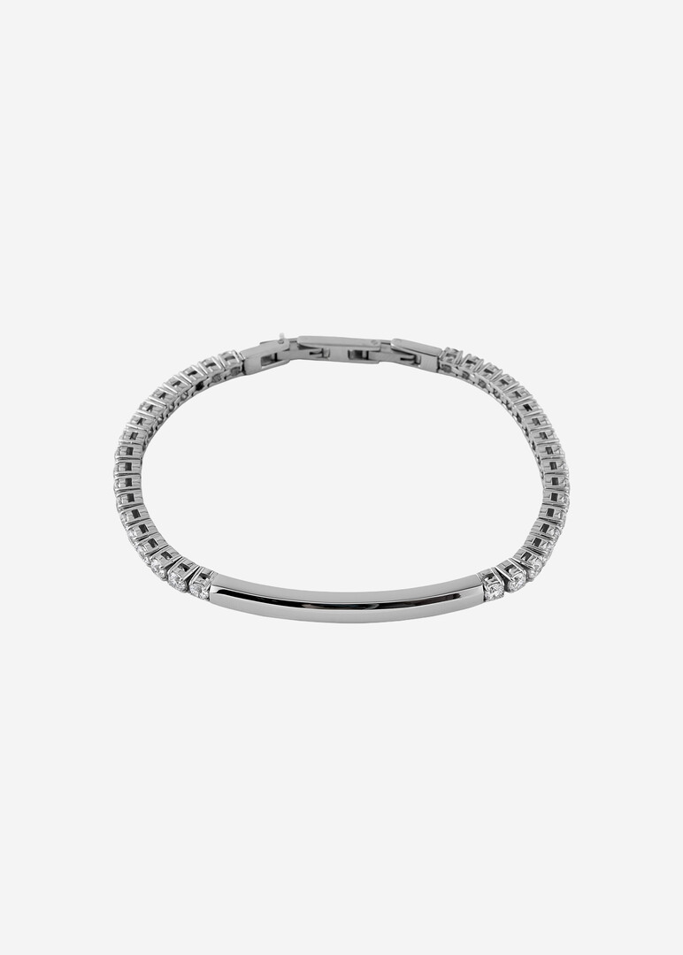 steel bracelet with cubic zirconia AVANTGARDE