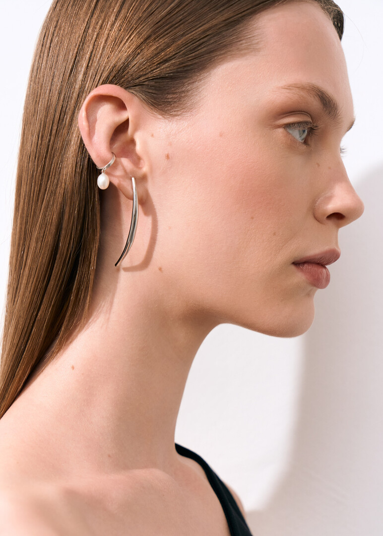 silver-tone claw earrings