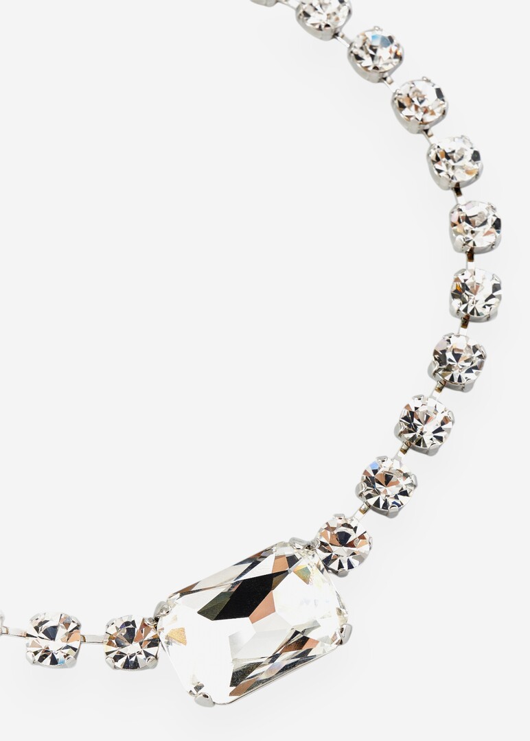 Large necklace made of round crystals