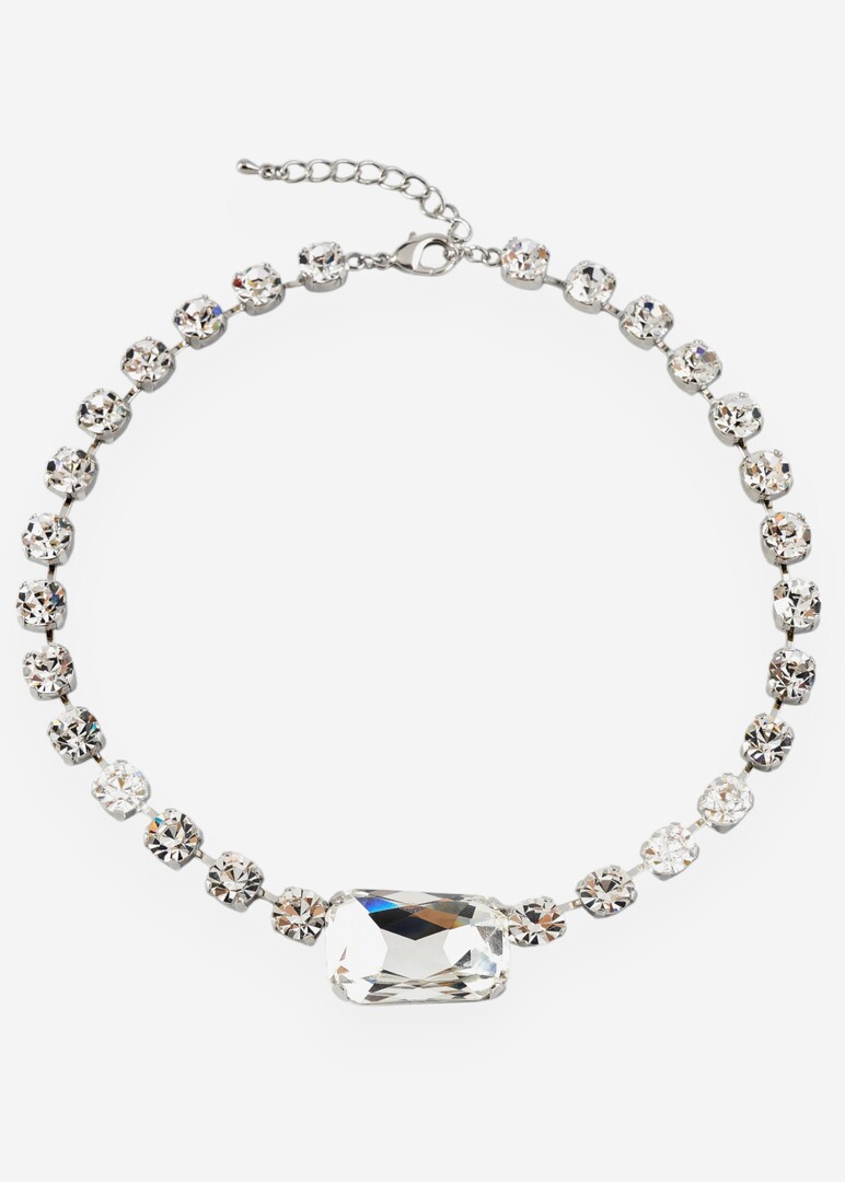 Large necklace made of round crystals