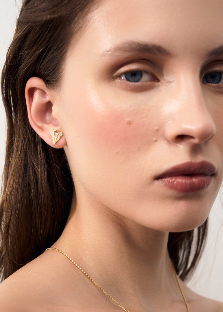 gold diamond earrings from «Diamond Airplanes» collection