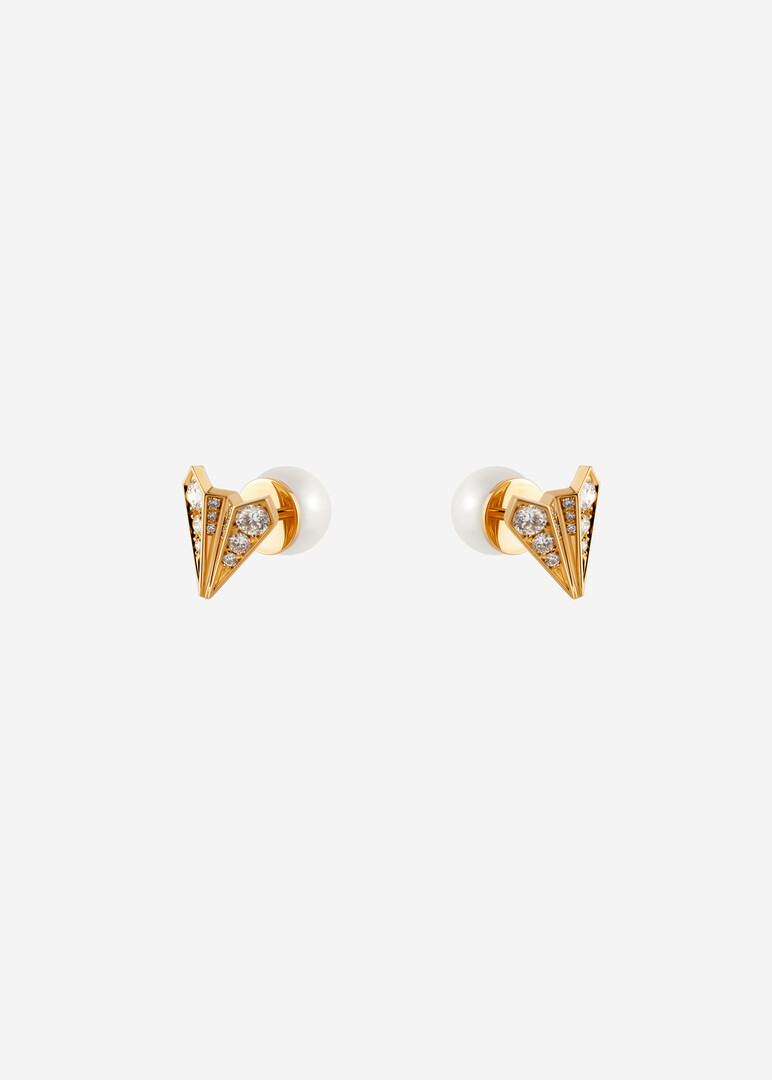 gold diamond earrings from «Diamond Airplanes» collection