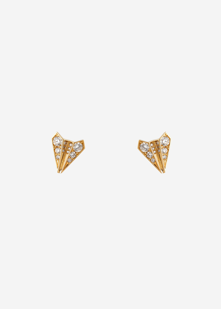 gold diamond earrings from «Diamond Airplanes» collection