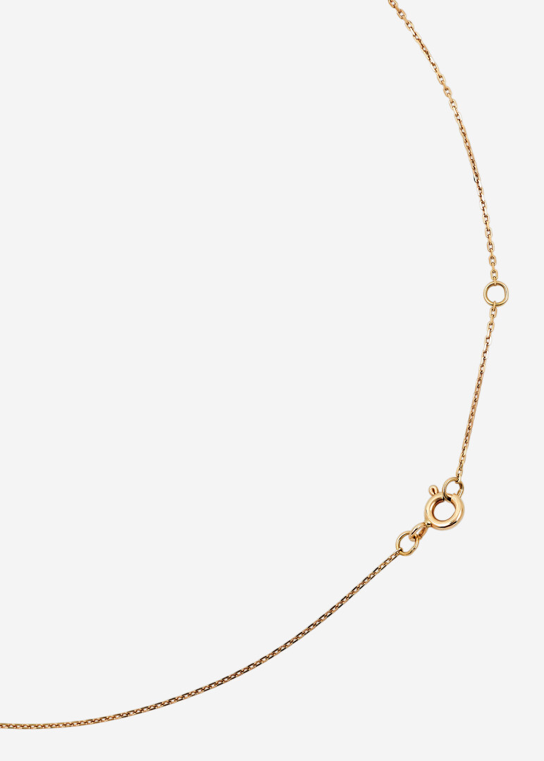 Necklace - Hobb, 18K Yellow Gold & Precious Stone Heart and Word, Hob Blue Topaz