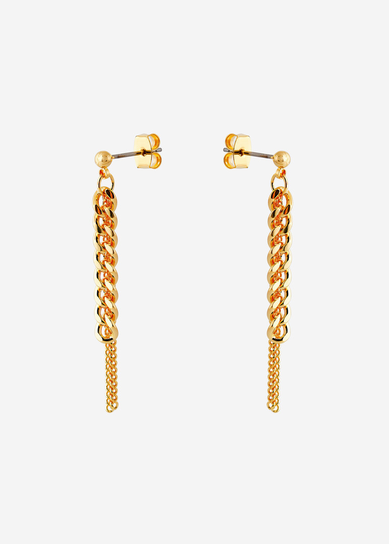 gold-tone chain earrings