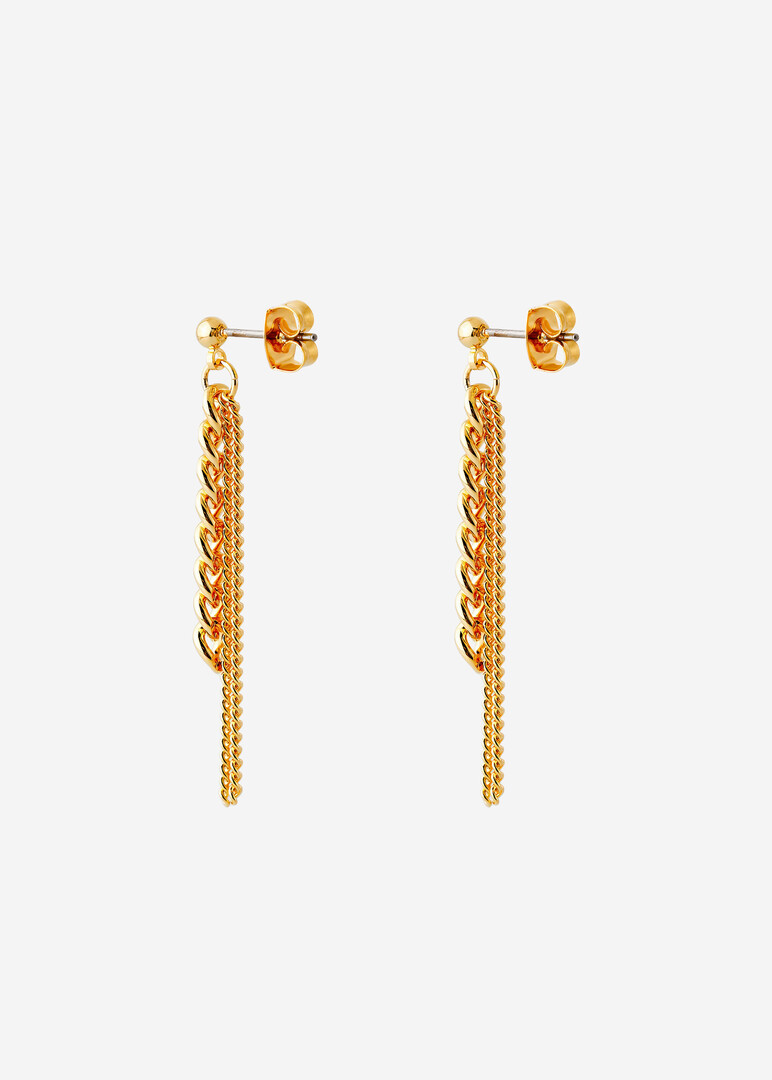 gold-tone chain earrings