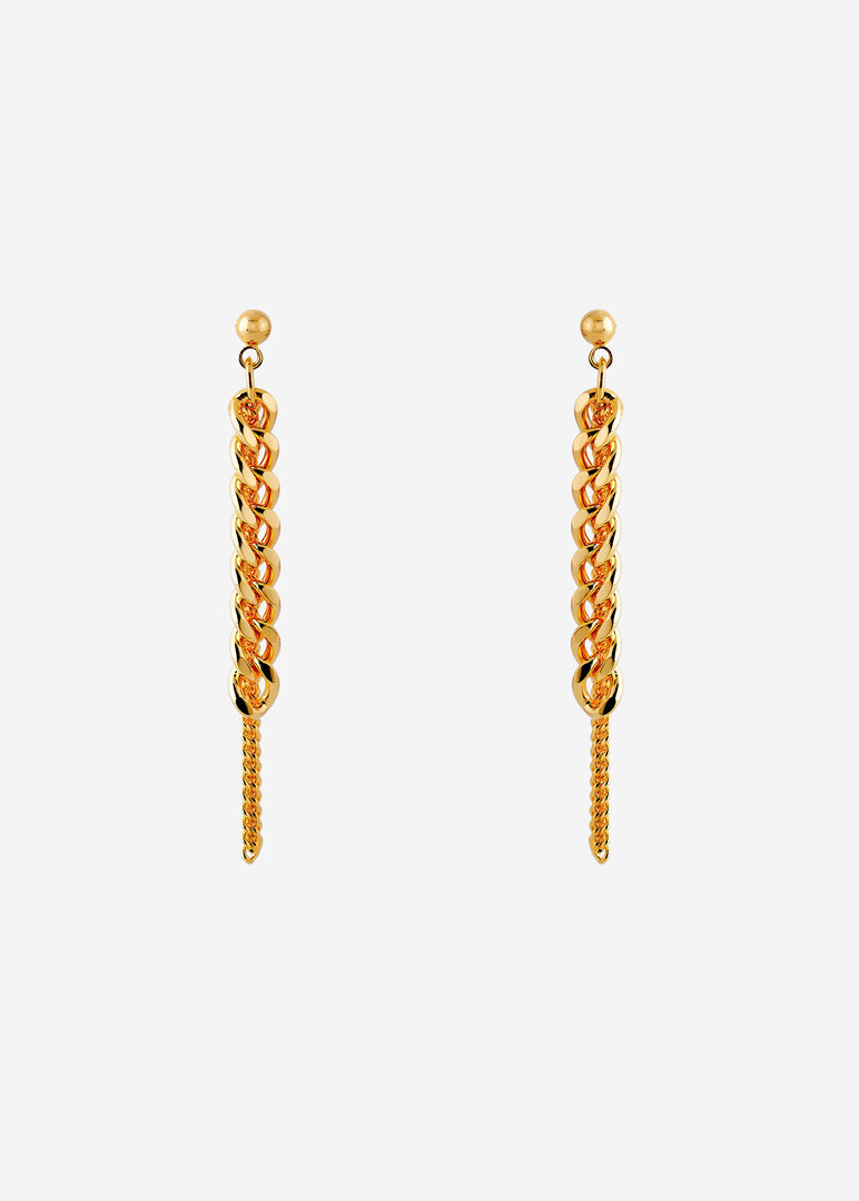 gold-tone chain earrings