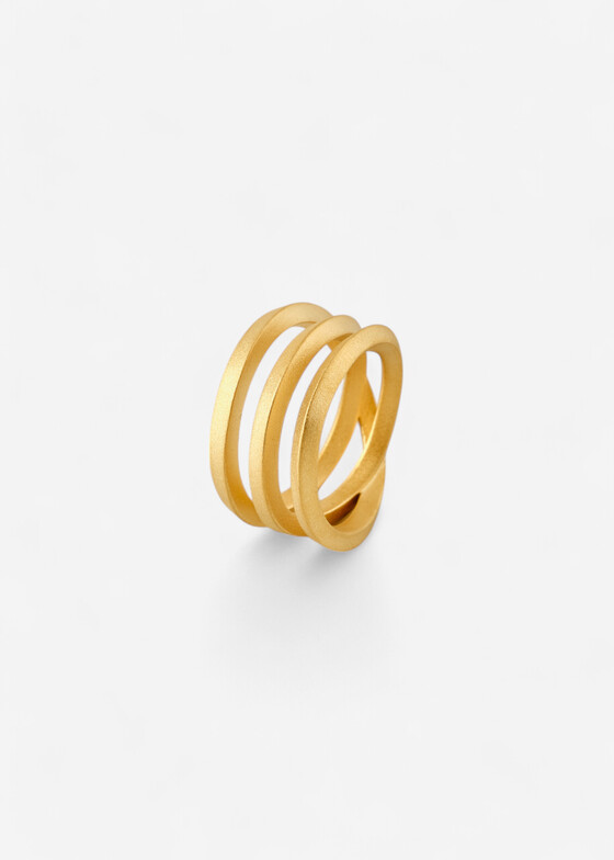 Широкие кольца Dzhanelli Jewellery Позолоченное кольцо из серебра «Кольцо Гдепачка», коллекция GDEPACHKA