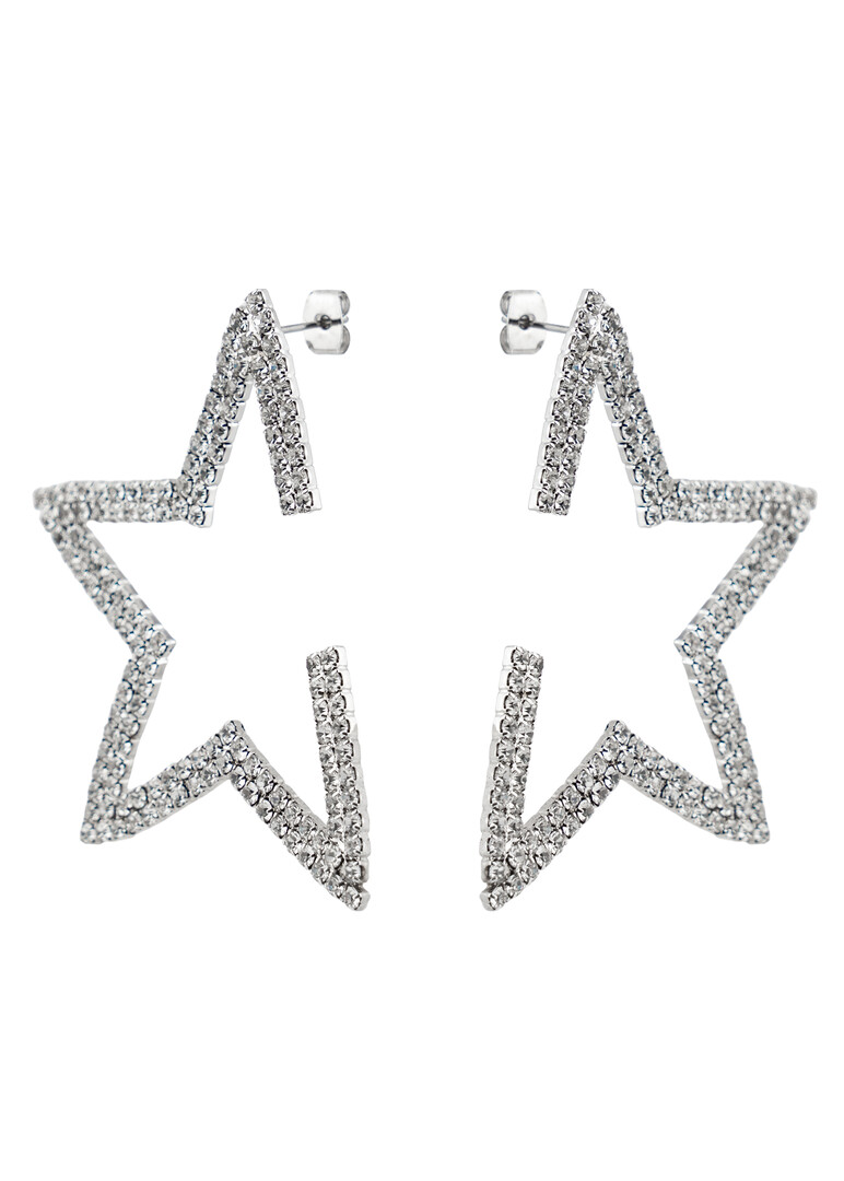 Silver Semi-star Earrings