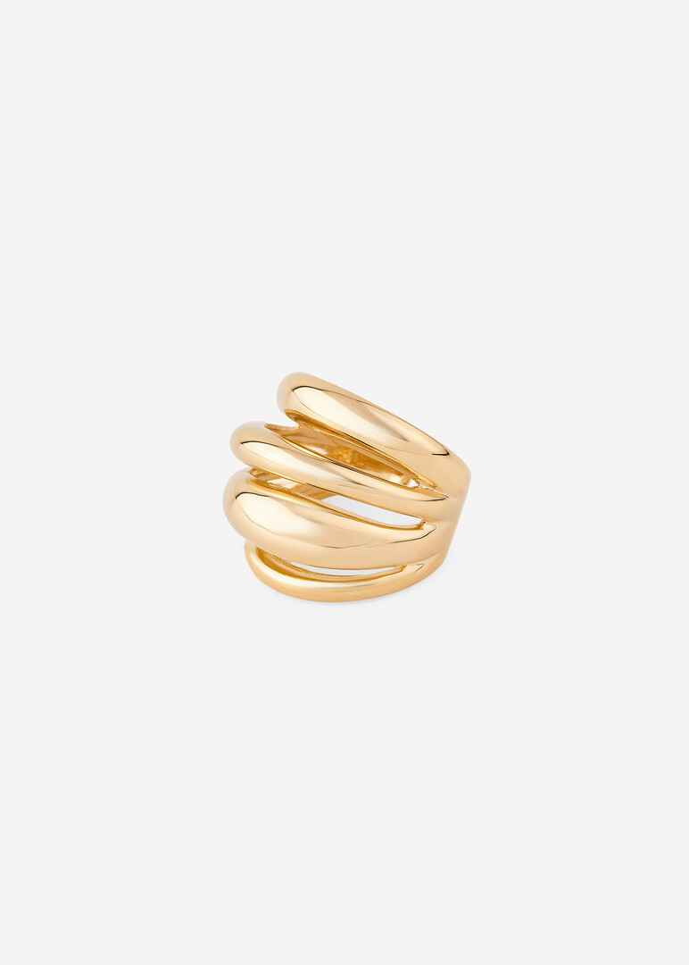 gold-tone ring with four stripes