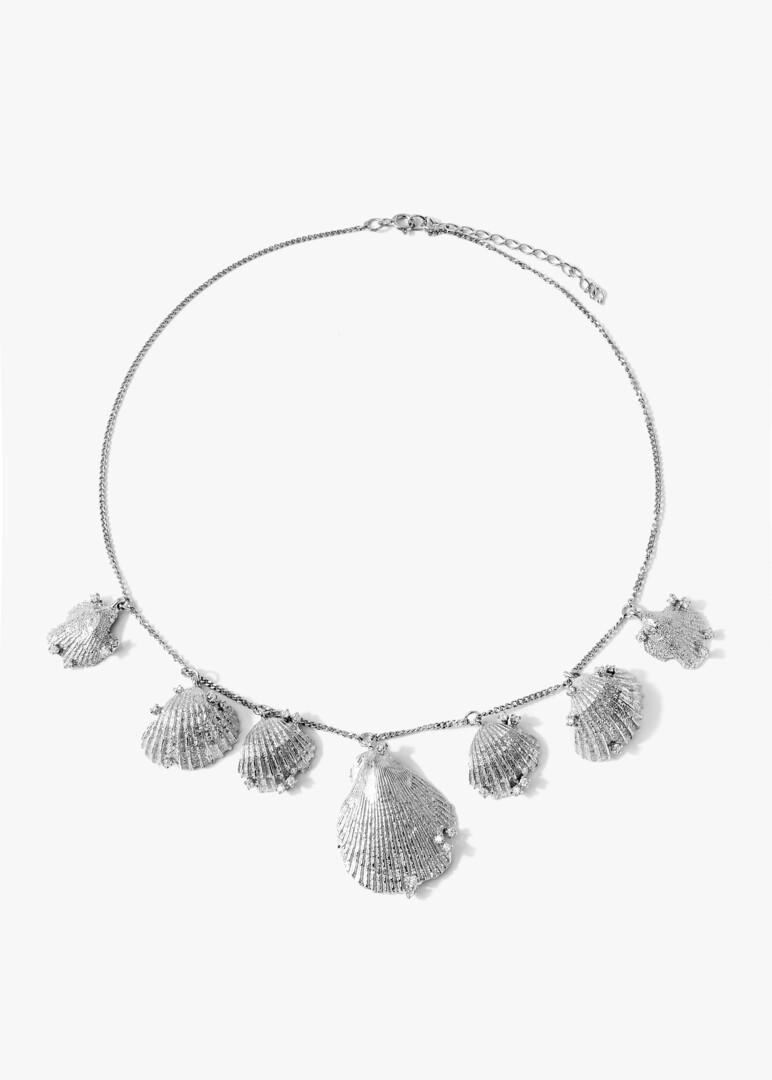necklace made of silver with shells