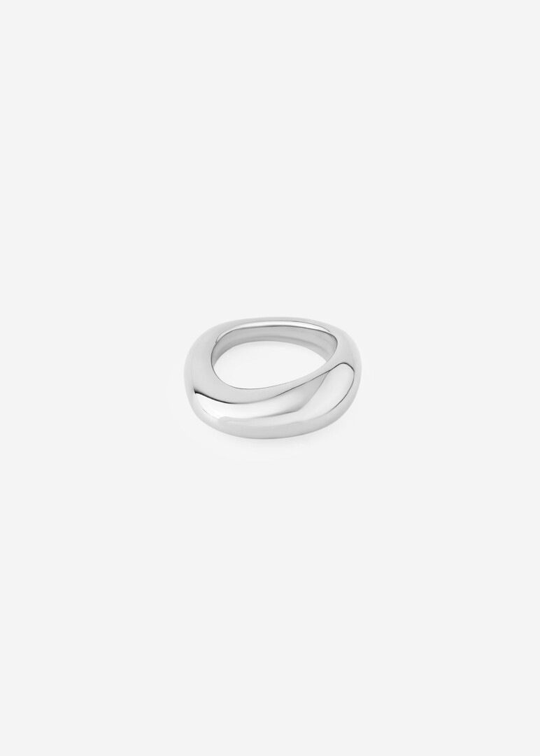 Silver-tone organic ring