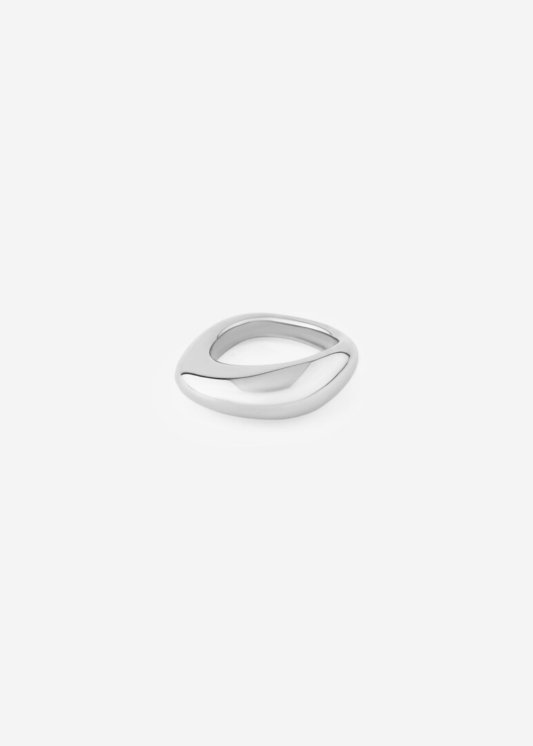 Silver-tone organic ring