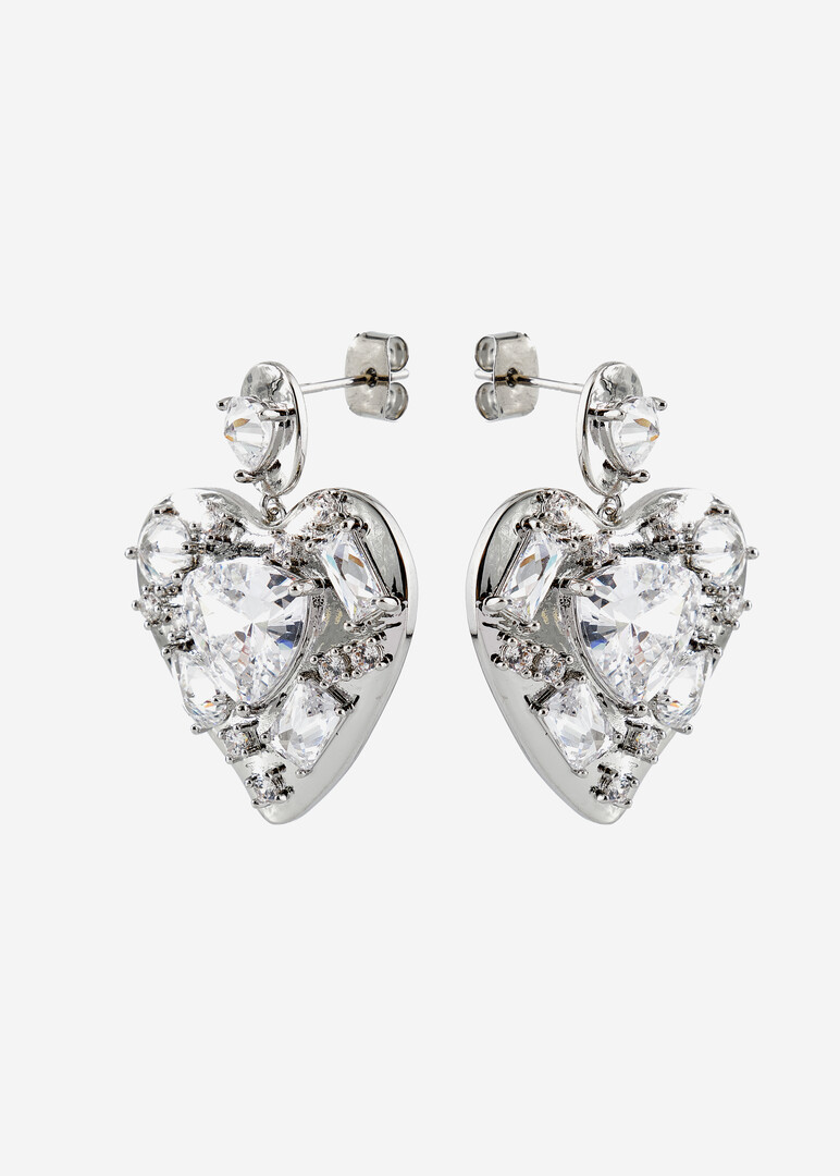 Large earrings with crystals