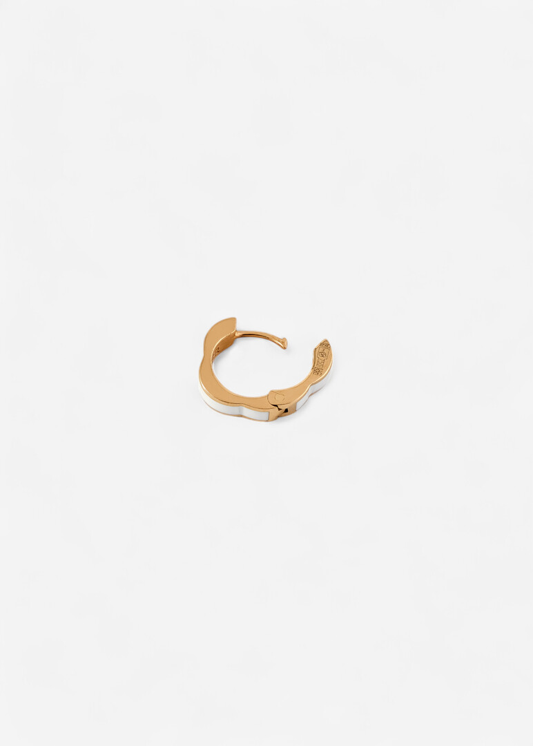 gold piercing with white enamel Ducale