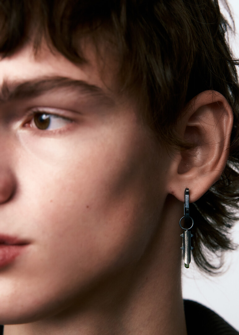 silver turquoise mono earring Thorn + Amulet Thorn Medium