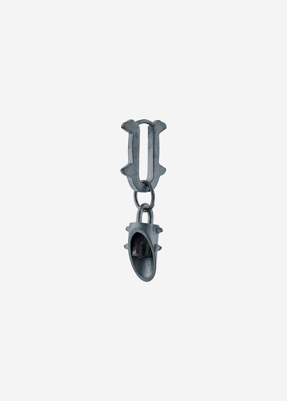 Моносерьги Struga Моносерьга из серебра с турмалином Thorn + Amulet Thorn Medium