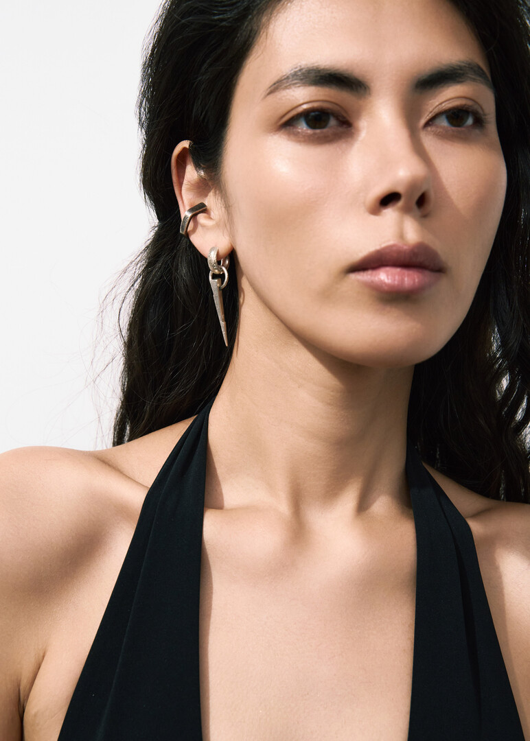 silver mono earring LIGHT OF LOVE EARRING