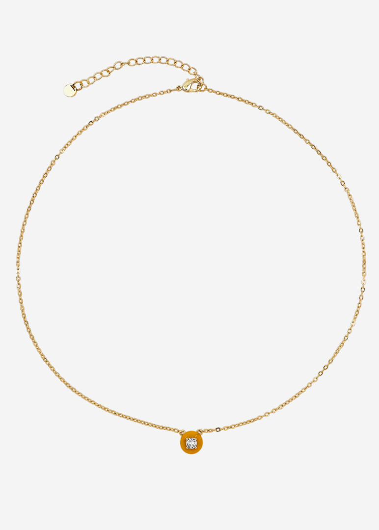 Necklace with enamel with stone