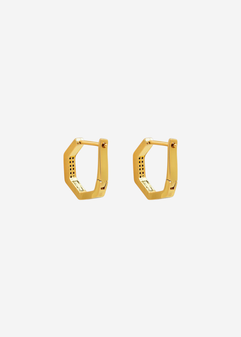 Earrings with enamel and stones, black