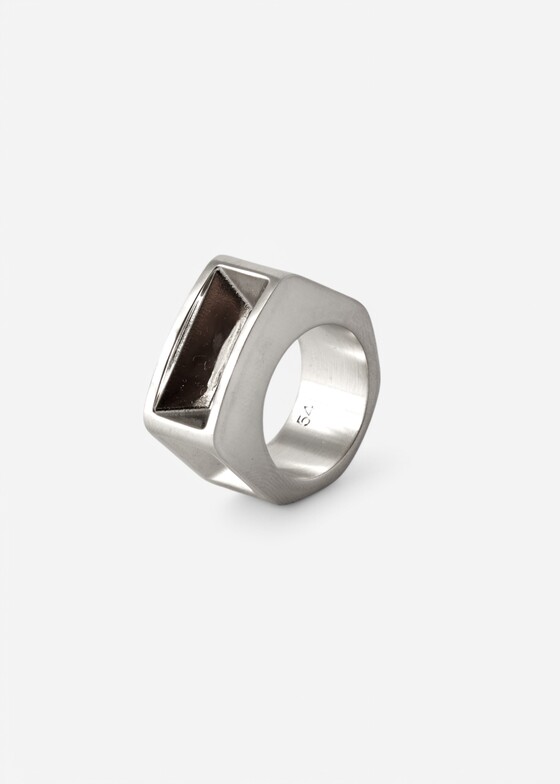 Печатки Rick Owens Серебристое кольцо IMPLODED