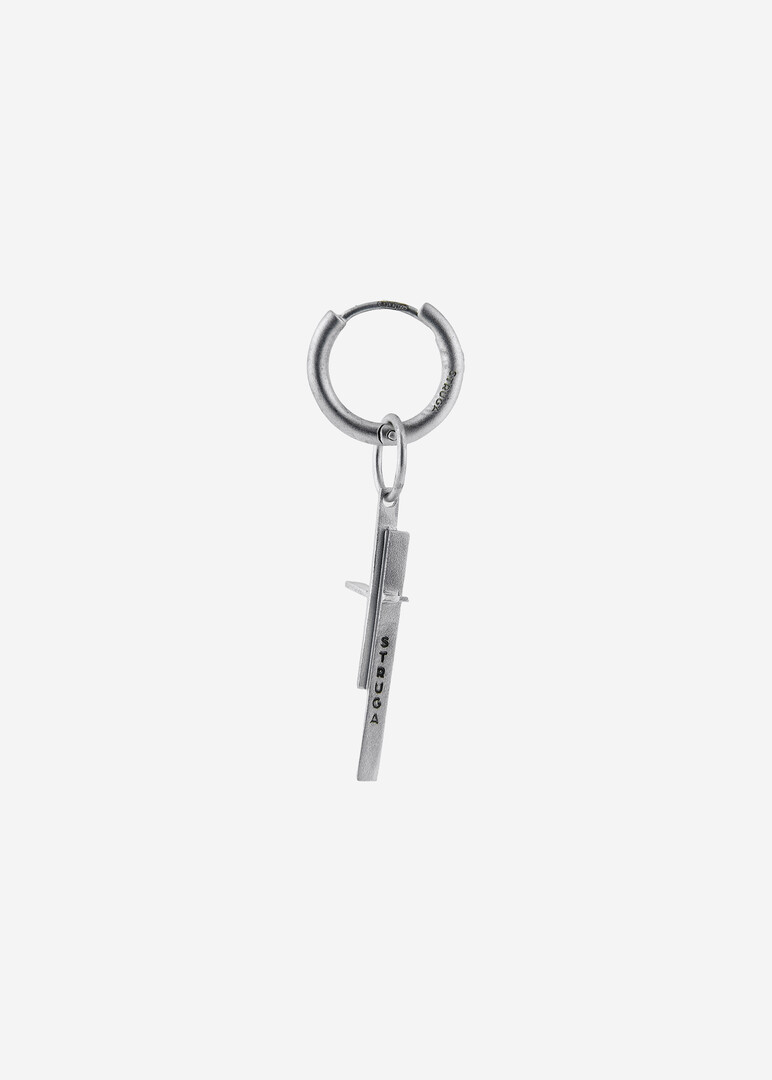 silver mono earring Thorn + Suprematism Cross