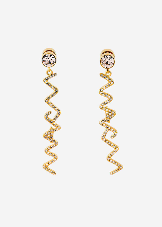 Длинные серьги Marni Золотистые серьги Marni с кристаллами