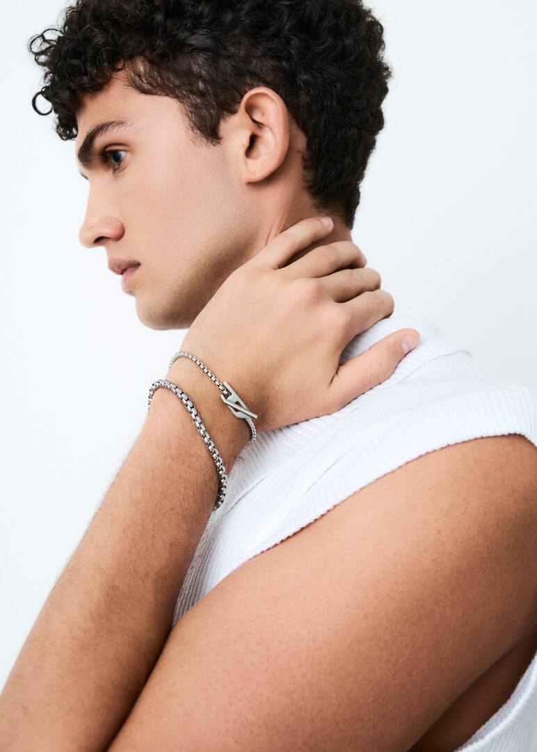 silver-tone chain bracelet Fossil