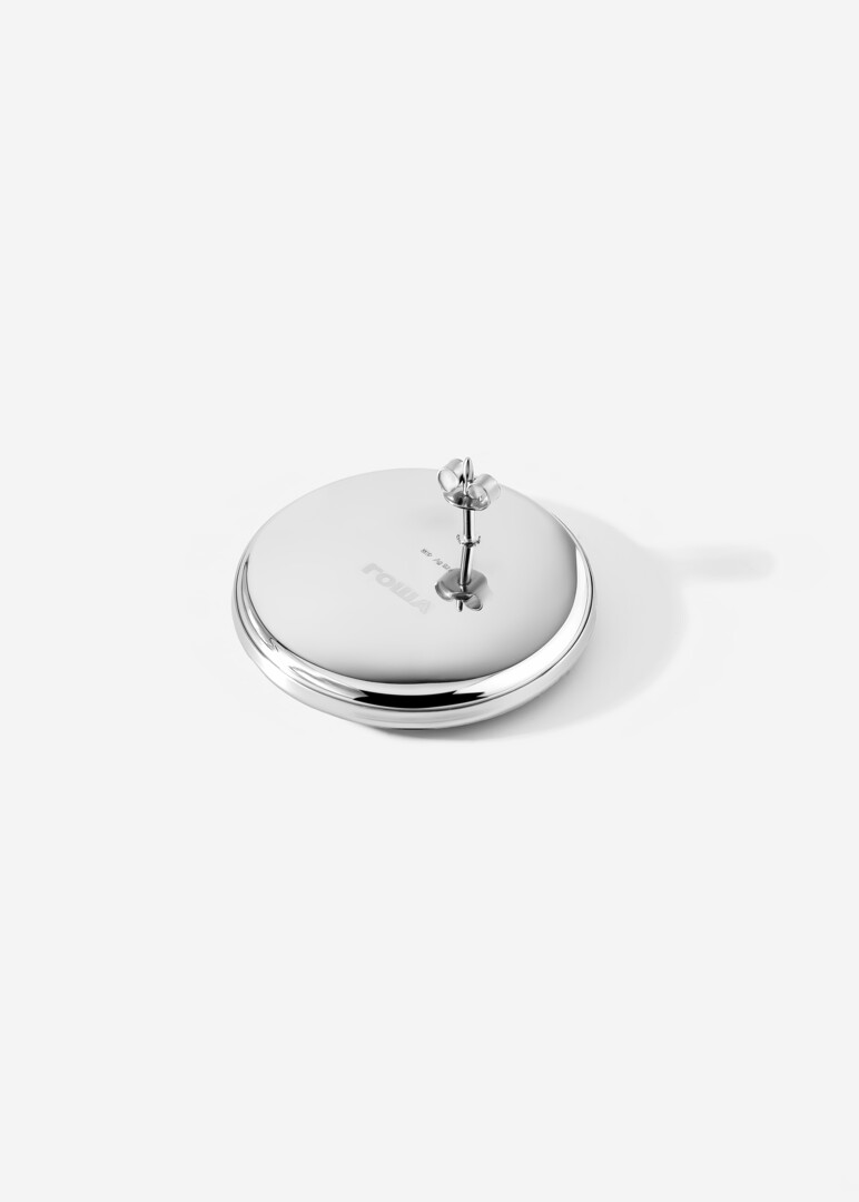 silver single earring «Badge»