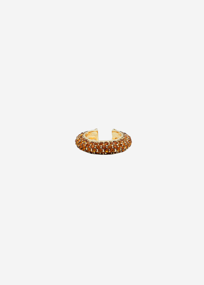 Gold-Plated Cuff with Brown Stones