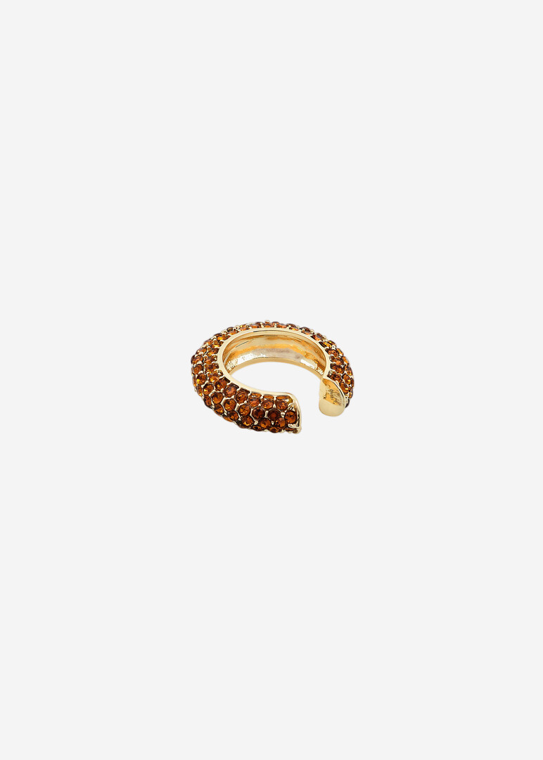 Gold-Plated Cuff with Brown Stones