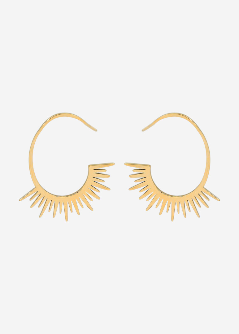 sun-shaped hoop earrings