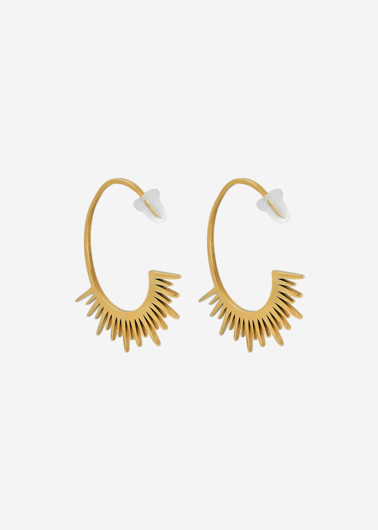 sun-shaped hoop earrings