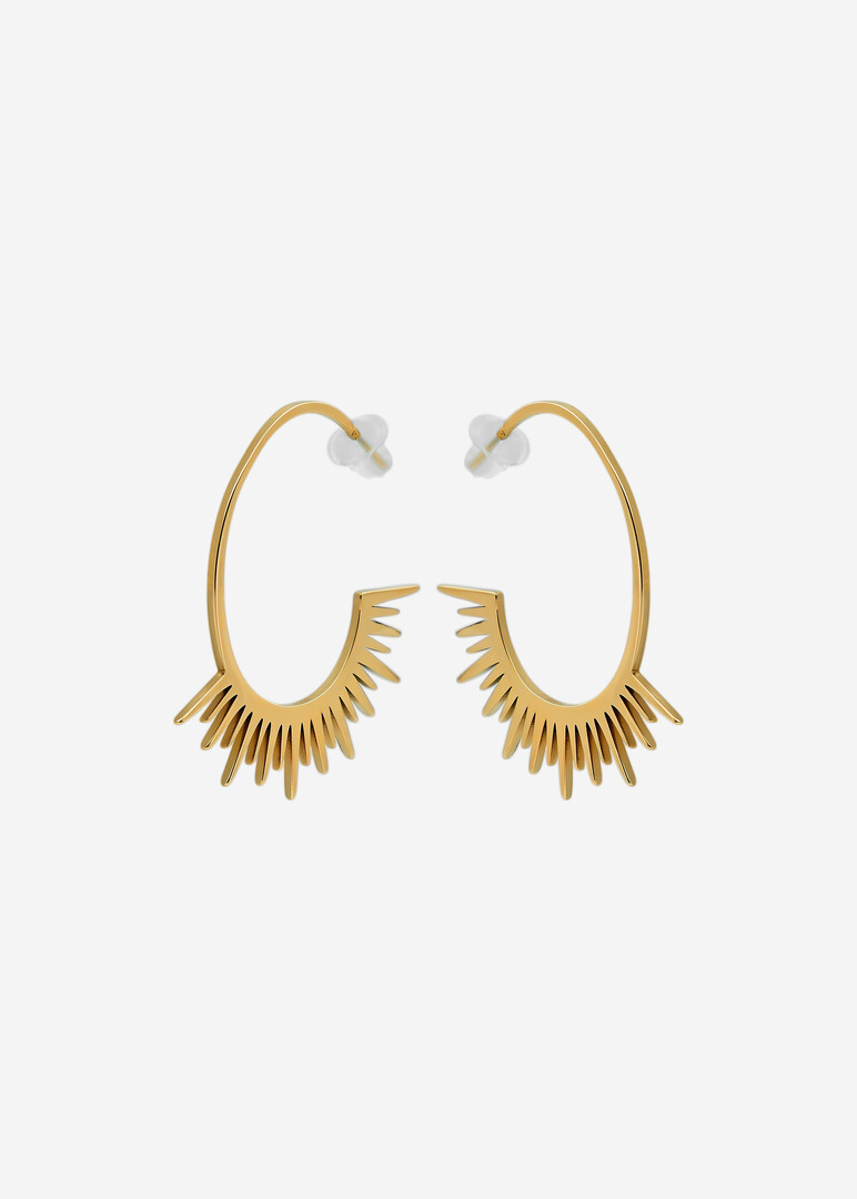 sun-shaped hoop earrings