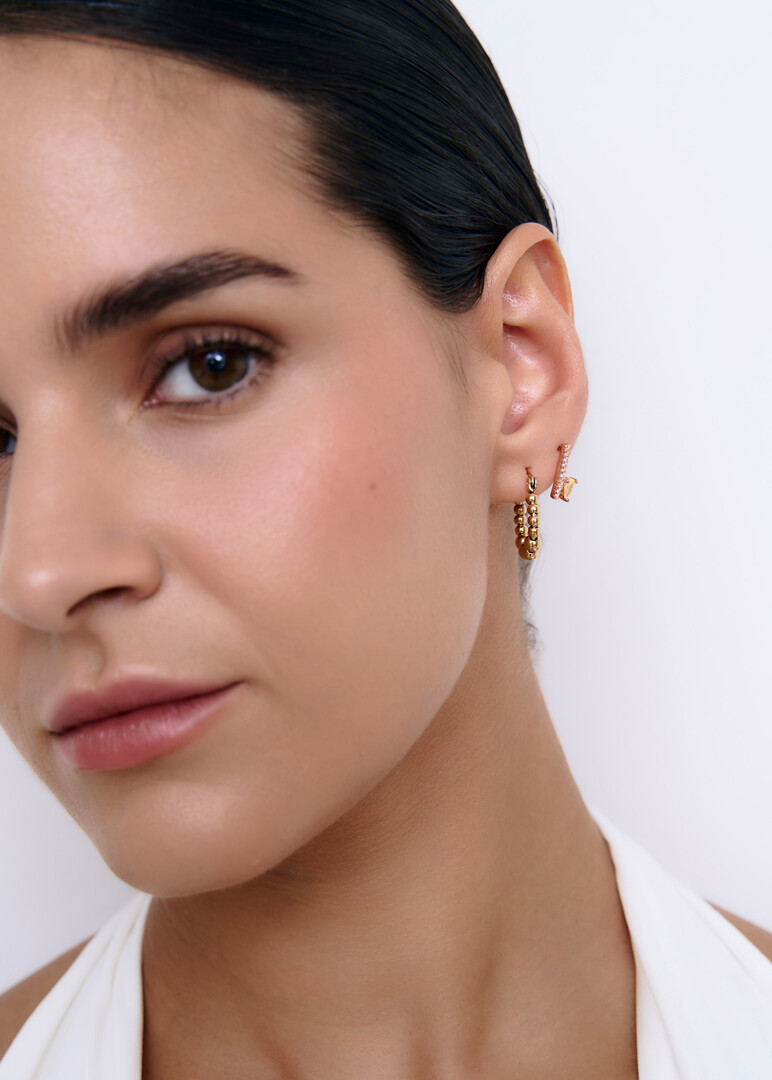 earrings with small hanging round details
