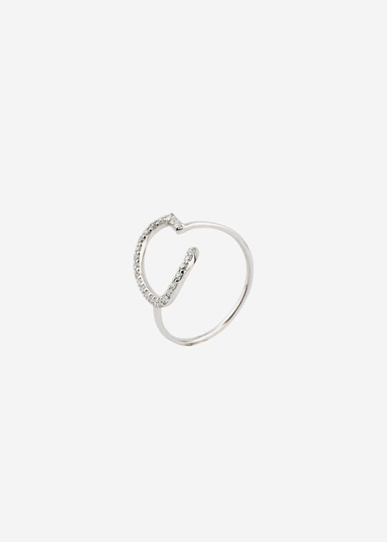 Акцентные кольца Adelya Jewellery Кольцо из золота с буквой C из бриллиантов