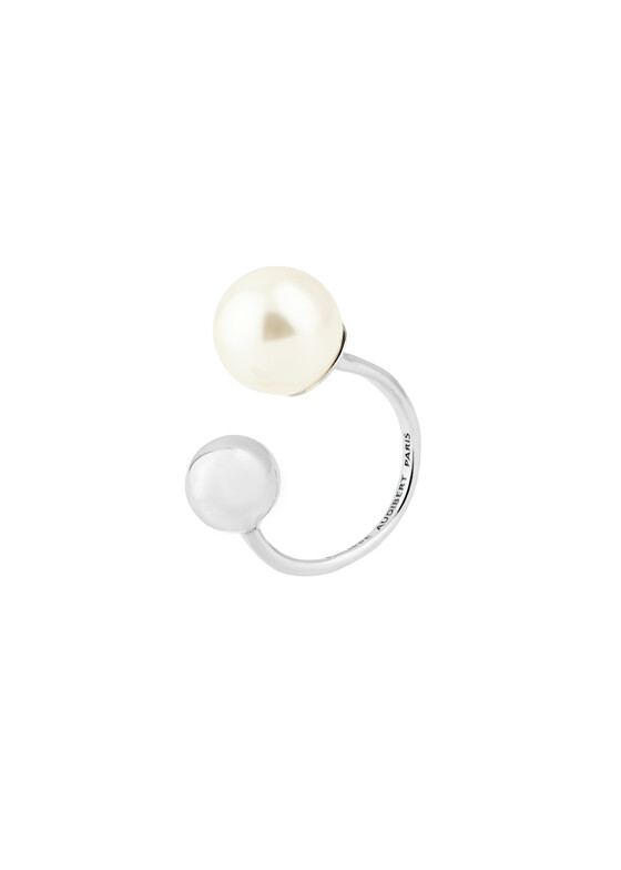 Открытые кольца Philippe Audibert Кольцо Dina L glass pearl покрытое серебром