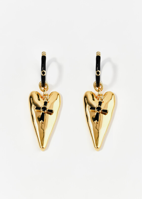 Серьги средней длины INDULGENCE safina concept Позолоченные серьги в виде сердец Ardent heart Au