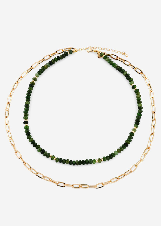 Многослойные колье Wisteria Gems Двойное колье из нефрита