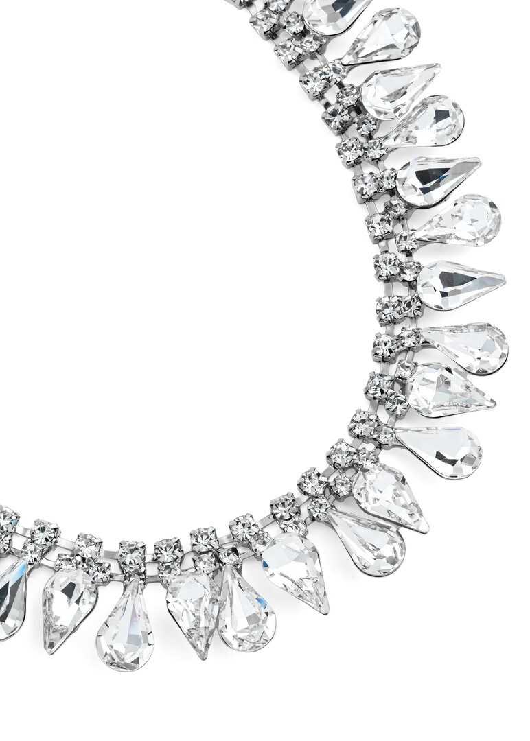 Silver necklace with crystal drops