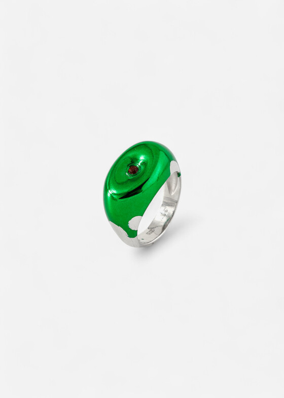 Акцентные кольца Dzhanelli Jewellery Кольцо из серебра с гранатом, коллекция COLOR