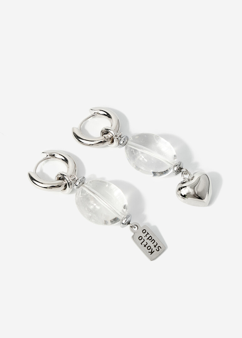 silver-tone crystal drop earrings Duet