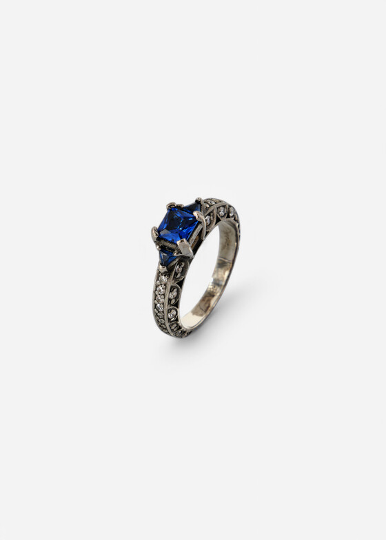 Кольца с крупной вставкой Dzhanelli Jewellery Кольцо из серебра с фианитом, коллекция FOR FUN