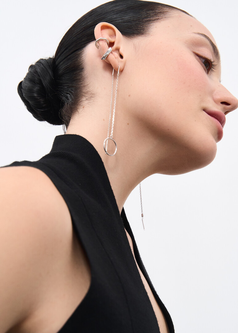 Silver "ring" earrings