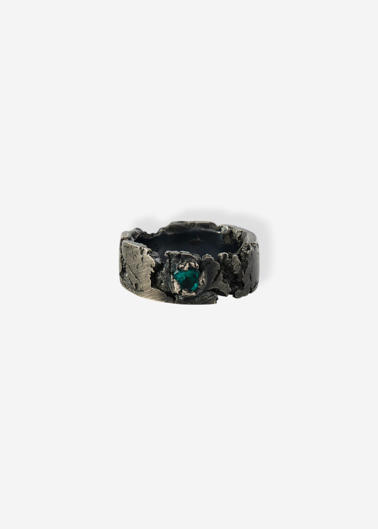 Silver ring with crystal