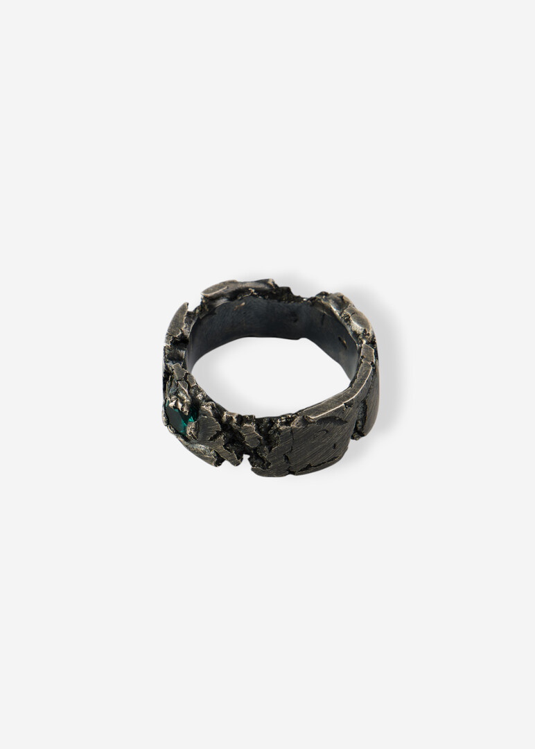 Silver ring with crystal